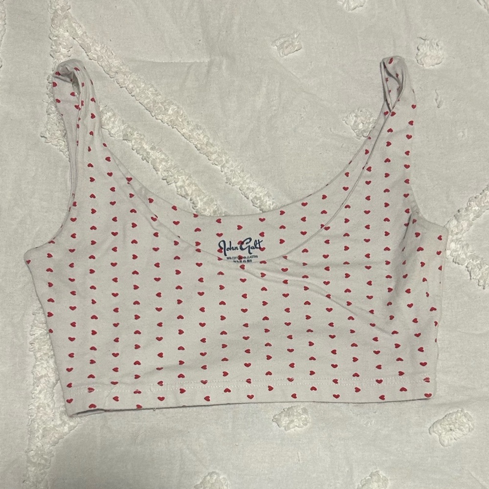 BRANDY MELVILLE (JOHN GALT) RED HEART BRALETTE CROP TOP
